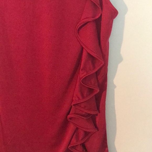 AIX Red Ruffle Blouse - Picture 2 of 4